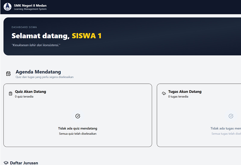 Dashboard Siswa SMK 8