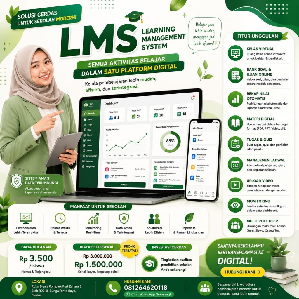 lms sekolah, absensi digital medan
