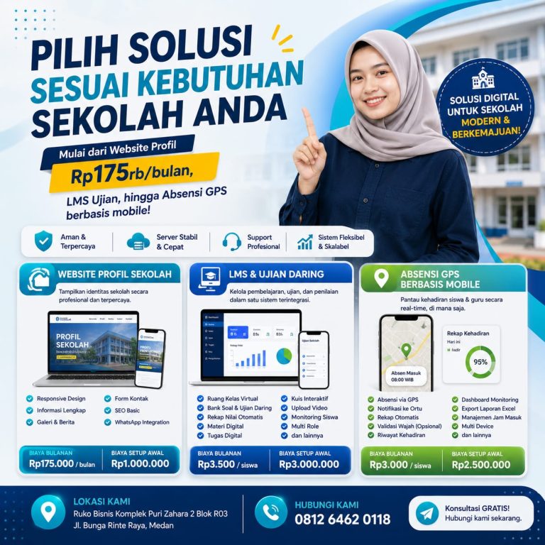 Jasa pembautan Website Sekolah, LMS Sekolah, Jasa Pembuatan Aplikasi Absensi Sekolah, Harga Website Sekolah, Biaya Pembuatan Aplikasi Absensi Online Sekolah