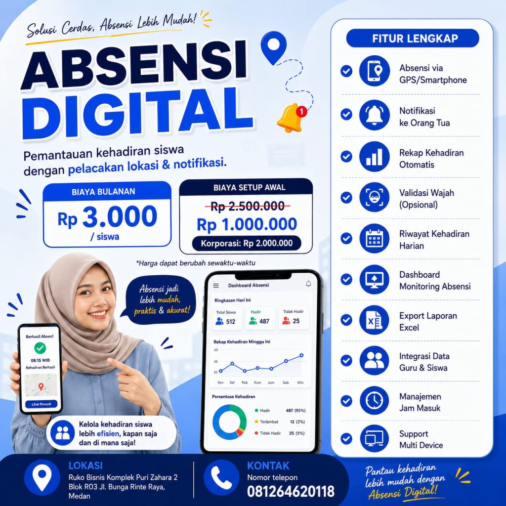 Jasa pembautan Website Sekolah, LMS Sekolah, Jasa Pembuatan Aplikasi Absensi Sekolah, Harga Website Sekolah, Biaya Pembuatan Aplikasi Absensi Online Sekolah