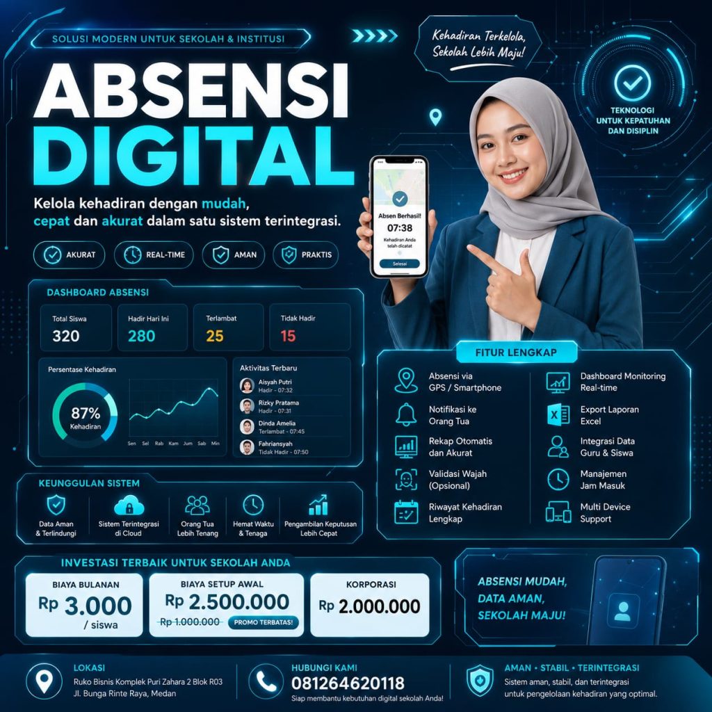Jasa pembautan Website Sekolah, LMS Sekolah, Jasa Pembuatan Aplikasi Absensi Sekolah, Harga Website Sekolah, Biaya Pembuatan Aplikasi Absensi Online Sekolah