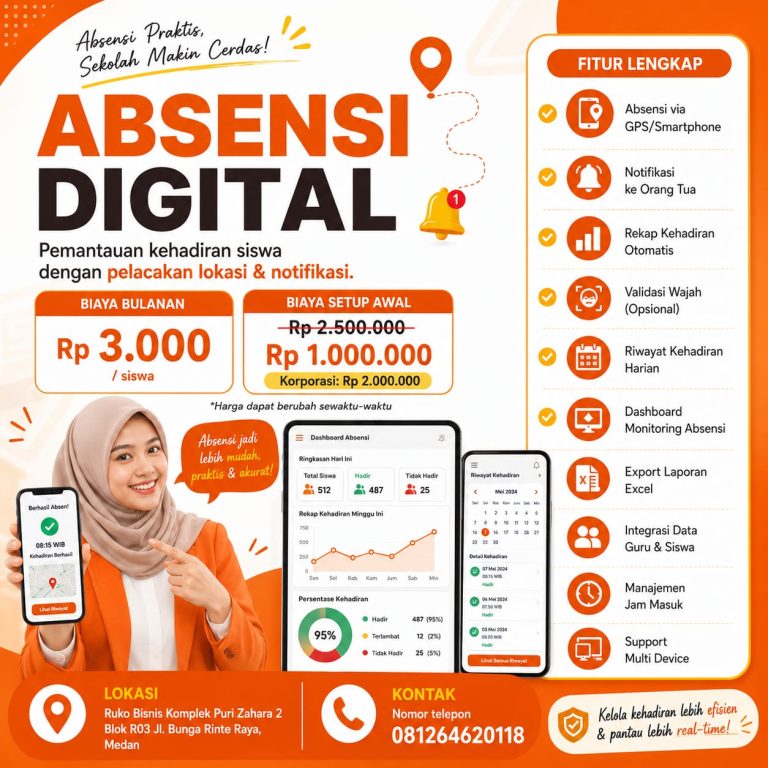 Jasa pembautan Website Sekolah, LMS Sekolah, Jasa Pembuatan Aplikasi Absensi Sekolah, Harga Website Sekolah, Biaya Pembuatan Aplikasi Absensi Online Sekolah