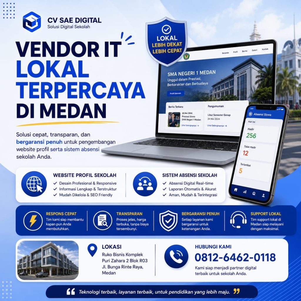lms sekolah, absensi digital medan, jasa pembuatan website sekolah