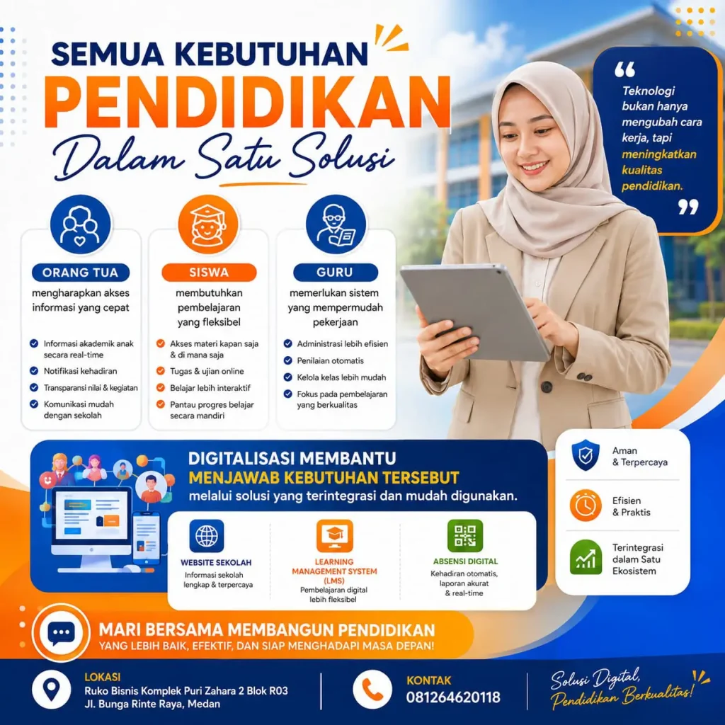lms sekolah, absensi digital medan, aplikasi absensi sekolah online