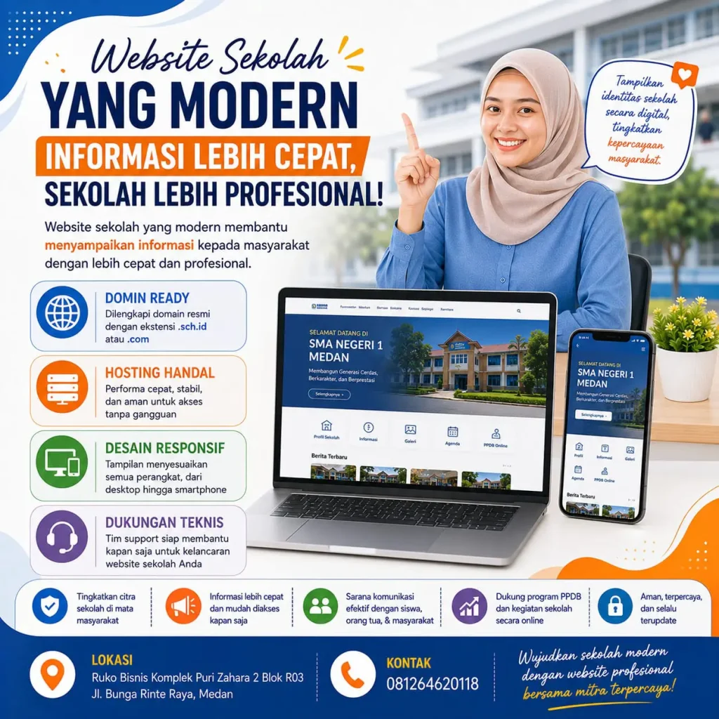 lms sekolah, absensi digital medan 124