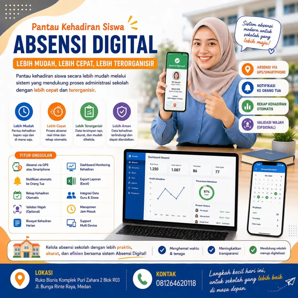 Jasa pembautan Website Sekolah, LMS Sekolah, Jasa Pembuatan Aplikasi Absensi Sekolah, Harga Website Sekolah, Biaya Pembuatan Aplikasi Absensi Online Sekolah